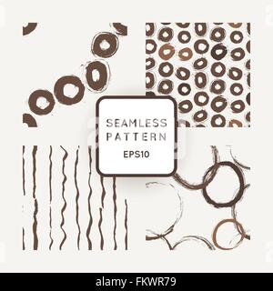 Set of four vector abstract seamless grunge patterns Stock Vector