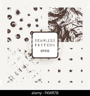 Set of four vector abstract seamless grunge patterns Stock Vector