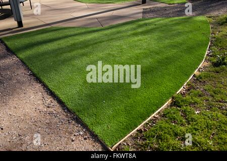 Astro Turf in the gardens at  Royal Horticultural Society. Wisley Stock Photo