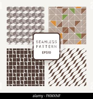 Set of four vector seamless geometric patterns Stock Vector