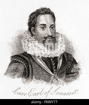 Robert Carr, 1st Earl of Somerset, c. 1587 – 1645.  English politician and favourite of King James VI and I. Stock Photo