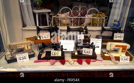 Singer sewing machines shop window display Stock Photo