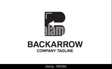Black B Alphabet Arrow Logo Design Illustration Stock Vector