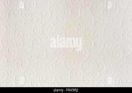 Old white, beige paper sheet texture background. Shells, waves, circles, shapes embossed pattern. Strong light, shadows. Stock Photo
