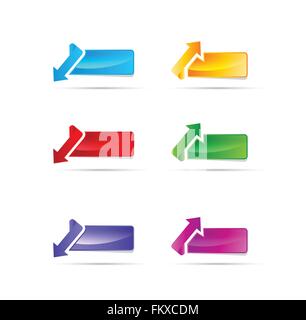 up down arrow button set Stock Vector