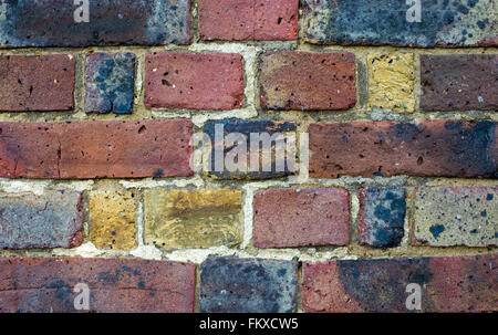 Colourful textured London Brick Wall Stock Photo