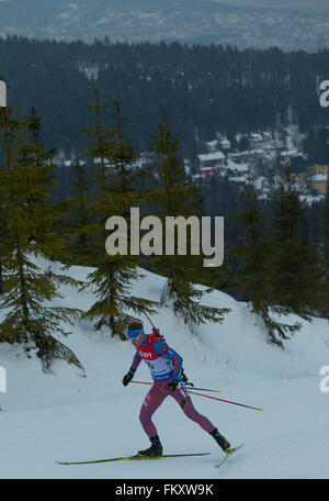 Holmenkollen, Oslo, Norway. 10th Mar, 2016. IBU Biathlon World Championships. Dmitry Malyshko of Russia competes in the mens 20km individual competition during the IBU World Championships Biathlon 2016 in Holmenkollen Oslo, Norway. Credit:  Action Plus Sports/Alamy Live News Stock Photo