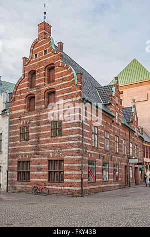A very old building near the town hall of Malmo in Sweden. Stock Photo