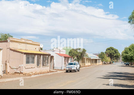 VENTERSTAD, SOUTH AFRICA - FEBRUARY 16, 2016: A street view in Venterstad, a small town on the Eastern Cape side of the Gariep D Stock Photo