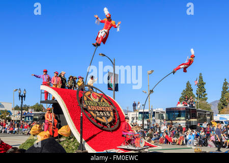 Pasadena, California, USA - January 1, 2016: Superb Tournament of the famous Roses Parade - America's New Year Celebration, held Stock Photo