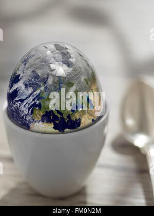 Earth shell. Earth in this montage provided by NASA Stock Photo - Alamy