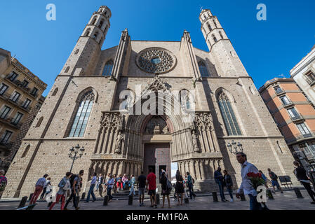 Santa Maria del Mar church at Sant Pere, Santa Caterina i la Ribera neighborhood, Ciutat Vella district in Barcelona, Spain Stock Photo