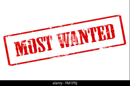 Rubber stamp with text most wanted inside, vector illustration Stock Photo