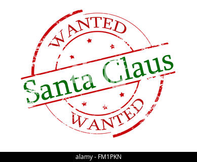 Rubber stamp with text wanted Santa Claus inside, vector illustration Stock Photo
