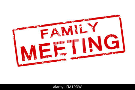 Rubber stamp with text family meeting inside, vector illustration Stock Photo