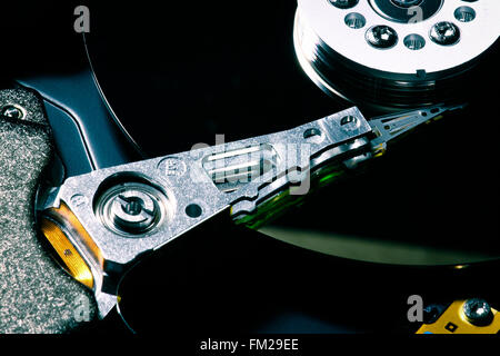 Close up of hard disk with abstract reflection Stock Photo
