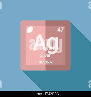 Chemical element Silver Flat Stock Vector