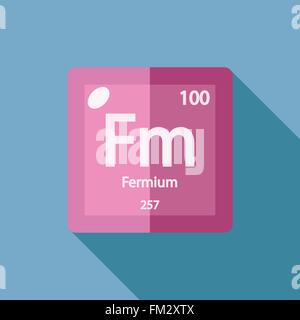 Chemical element Fermium Flat Stock Vector