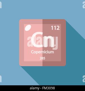 Chemical element Copernicium Flat Stock Vector