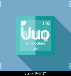 Ununoctium Uuo chemical element. Ununoctium Sign with atomic number ...