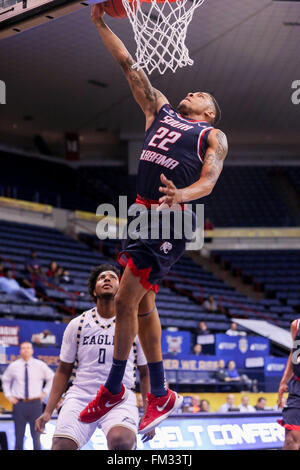 New Orleans, LA, USA. 10th Mar, 2016. South Alabama Jaguars guard John Brown (22) during an NCAA basketball game between the South Alabama Jaguars and the Georgia Southern Eagles at the UNO Lakefront Arena in New Orleans, LA. Stephen Lew/CSM/Alamy Live News Stock Photo