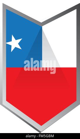 A geometric badge with the flag of chile on a white background Stock Vector
