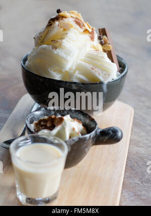 ice frappe with milk flavored and almond(Chui hoah-Bing) Stock Photo