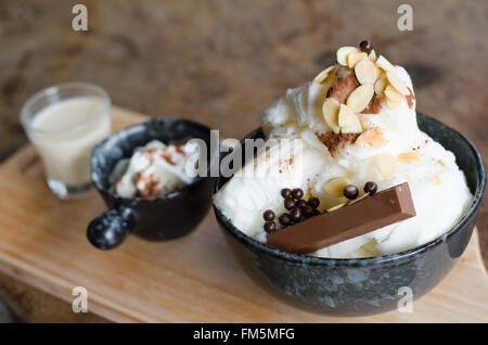 ice frappe with milk flavored and almond(Chui hoah-Bing) Stock Photo