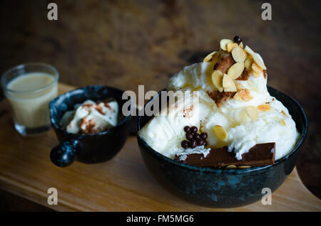 ice frappe with milk flavored and almond(Chui hoah-Bing) Stock Photo