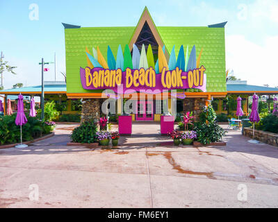 Banana Beach cook-out, Aquatica, Florida. Stock Photo