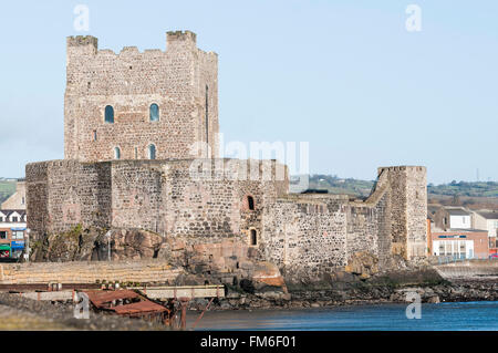 Carrickfergus Castle, the oldest part was built in the 11th Century by Norman invader John De Courcy Stock Photo