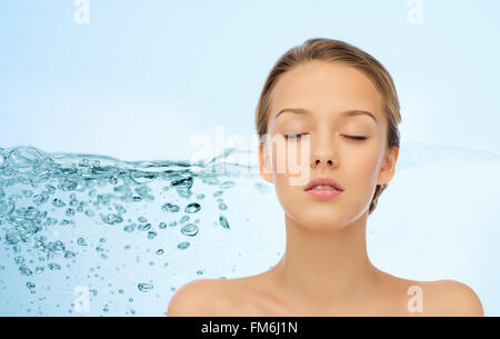 young woman face and shoulders Stock Photo