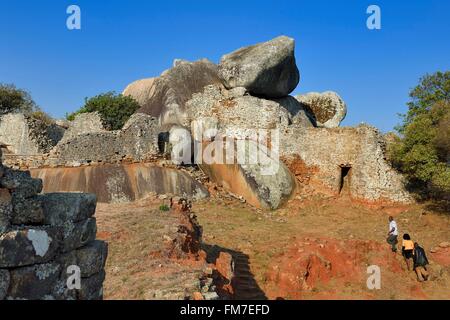 Zimbabwe, Masvingo province, the ruins of the archaeological site of Great Zimbabwe, UNESCO World Heritage List, 10th-15th century, the Eastern Enclosure in the Hill Complex Stock Photo