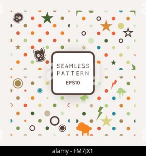 Set of vector seamless patterns with bones, skulls and stars. Emo-style. Stock Vector