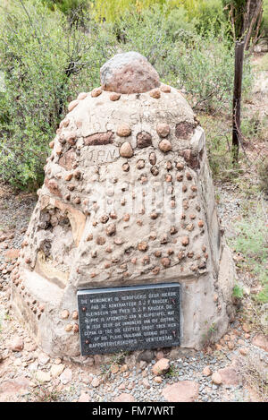 VENTERSTAD, SOUTH AFRICA - FEBRUARY 16, 2016: A memorial next to the road between Venterstad and Steynsburg Stock Photo