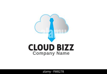 Creative Cloud Necktie Logo Vector Design Illustration Stock Vector