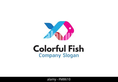 Colorful Fish Logo Vector Design Illustration Stock Vector