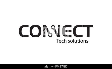 Connection Typography Logo Vector Symbol Design Illustration Stock Vector