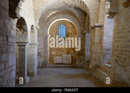 France, Cote d'Or, Flavigny sur Ozerain, labelled Les Plus Beaux Villages de France (The Most beautiful Villages of France), Anis de Flavigny, traditional sweets factory in the buildings of the abbeys Stock Photo