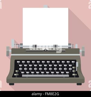 Retro styled flat design icon of vintage typewriter Stock Vector