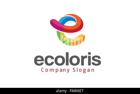 E Letter colors Design Illustration Stock Vector