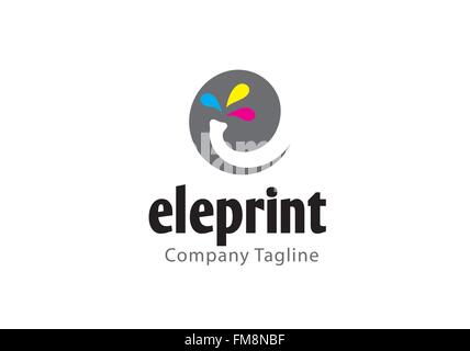 Elephant Print Design Illustration Stock Vector