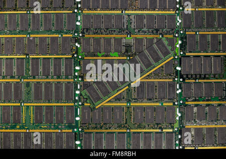 DDR RAM, Computer memory chips modules background Stock Photo