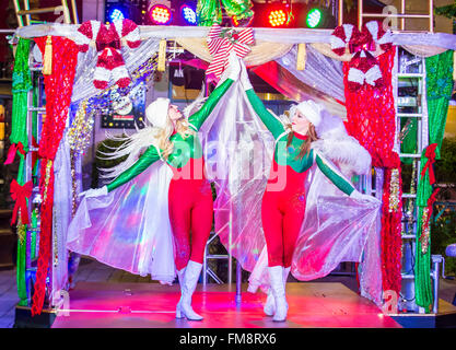 Actors in the Winter Parq Show at the Linq in Las Vegas. Stock Photo