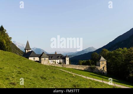 France, Savoie, Plancherine, Bauges mountain range, cistercian monastery of Notre Dame de Tamie Stock Photo