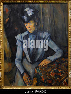 Paul Cézanne (1839-1906). French painter. Lady in blue. Ca. 1900. Oil on canvas. The State Hermitage Museum. Saint Petersburg. Russia. Stock Photo