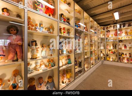 Denmark, Funen, Egeskov, exhibit of classic cars and aircraft, doll exhibit Stock Photo