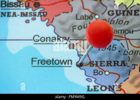 Atlas map of Freetown in Sierra Leone Stock Photo - Alamy