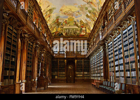 One of the very impressive libraries in Strahov monastery (Strahovsky klaster), Prague, Czech Republic. Stock Photo