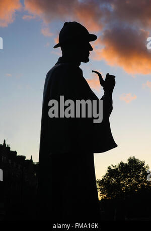 Sherlock Holmes statue at Baker Street Station,London Stock Photo